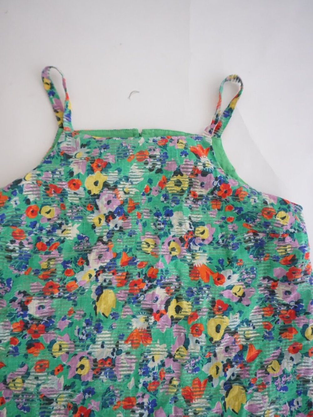 Maeve Anthropologie Quinn Textured Cami Top Green Floral Summer Shirt Size 2 - Picture 5 of 12